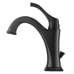 Single Handle Basin Bathroom Faucet with Lift Rod Drain and Deck Plate in Matte Black (2-Pack)