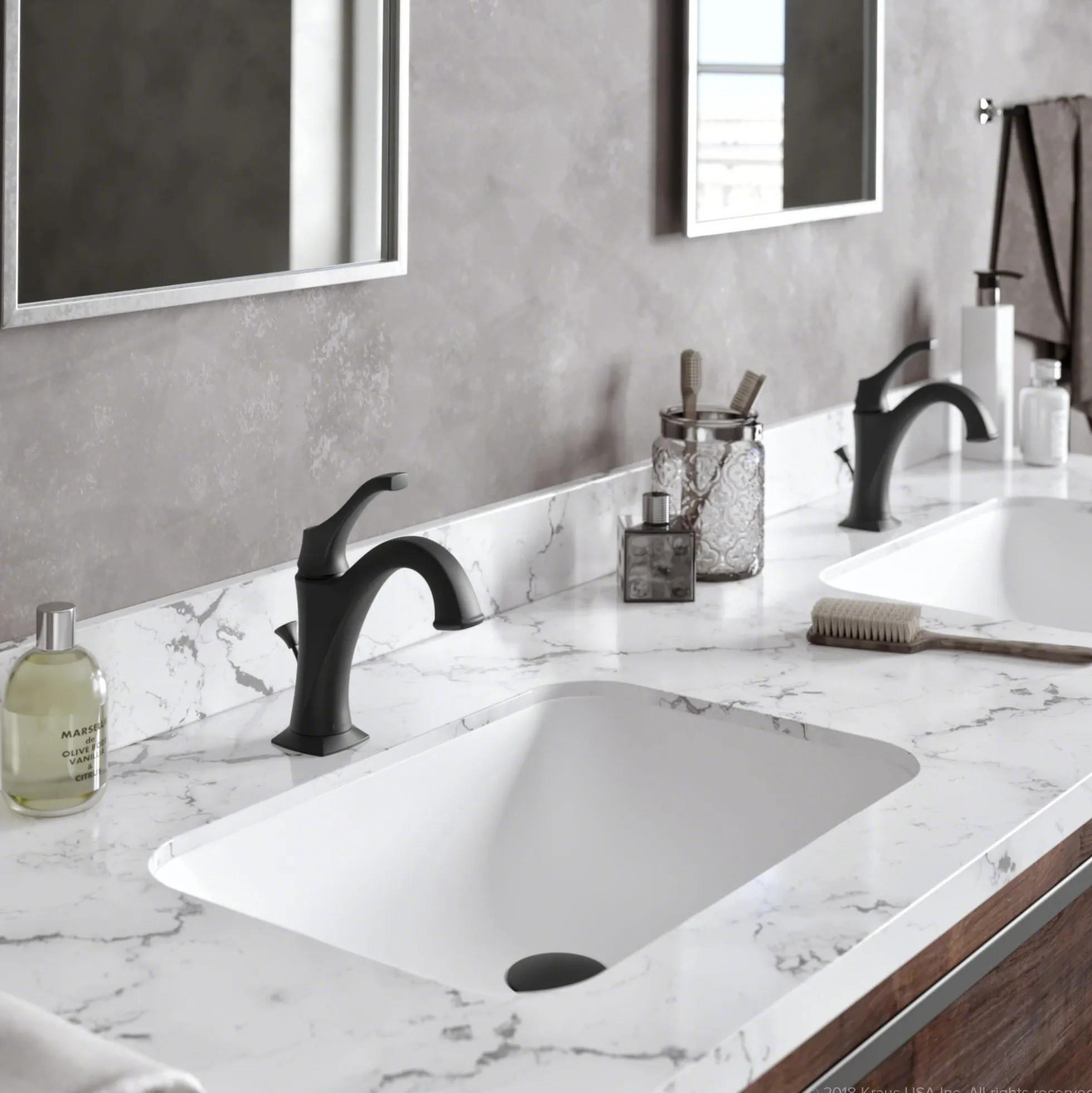 Single Handle Basin Bathroom Faucet with Lift Rod Drain and Deck Plate in Matte Black (2-Pack)