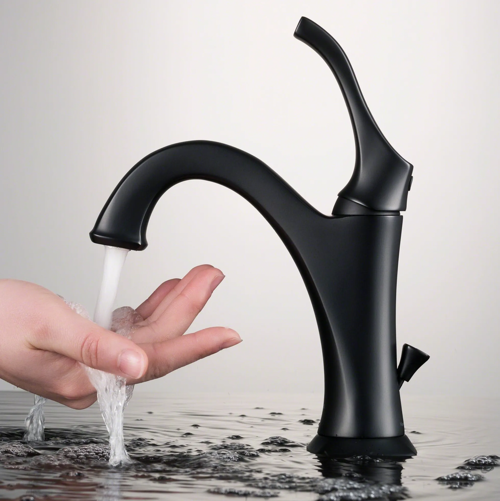 Single Handle Basin Bathroom Faucet with Lift Rod Drain and Deck Plate in Matte Black (2-Pack)