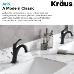 Single Handle Basin Bathroom Faucet with Lift Rod Drain and Deck Plate in Matte Black