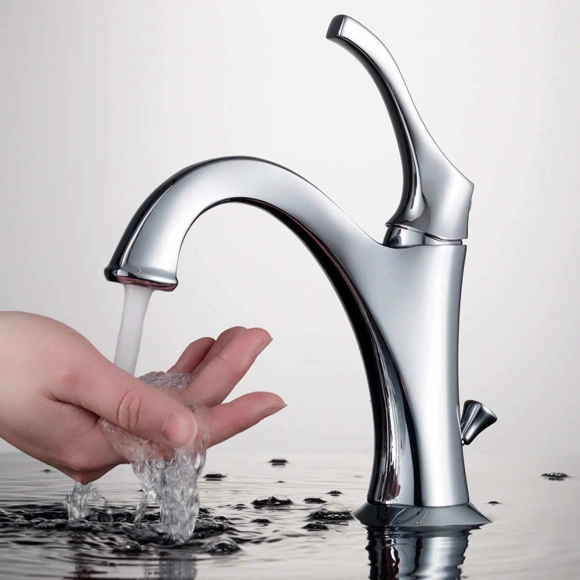 Single Handle Basin Bathroom Faucet with Lift Rod Drain and Deck Plate in Chrome