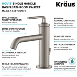 Single Handle Basin Bathroom Faucet with Lift Rod Drain in Spot Free Stainless Steel (2-Pack)