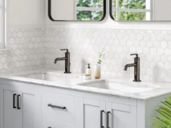 Single Handle Basin Bathroom Faucet with Lift Rod Drain in Spot Free Stainless Steel (2-Pack)
