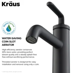Single Handle Basin Bathroom Faucet with Lift Rod Drain in Matte Black (2-Pack)