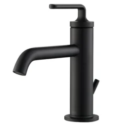 Single Handle Basin Bathroom Faucet with Lift Rod Drain in Matte Black (2-Pack)