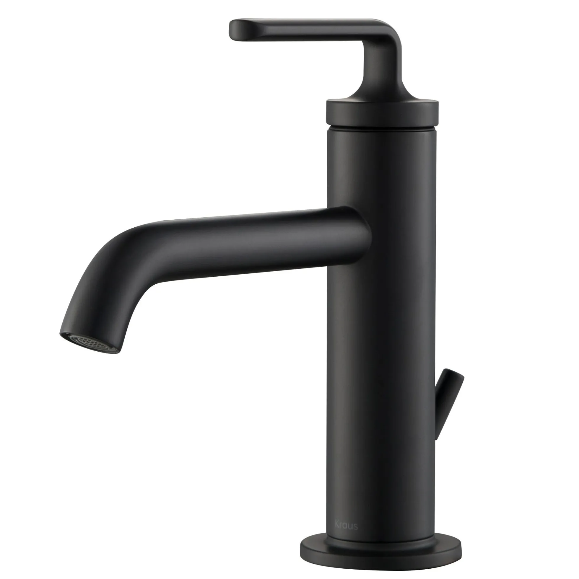 Single Handle Basin Bathroom Faucet with Lift Rod Drain in Matte Black (2-Pack)