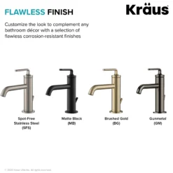 Single Handle Basin Bathroom Faucet with Lift Rod Drain in Matte Black (2-Pack)