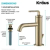Single Handle Basin Bathroom Faucet with Lift Rod Drain in Brushed Gold (2-Pack)