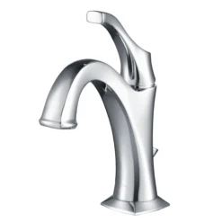 Single Handle Basin Bathroom Faucet with Lift Rod Drain and Deck Plate in Chrome (2-Pack)