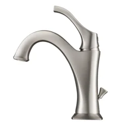 Single Handle Basin Bathroom Faucet with Lift Rod Drain and Deck Plate in Spot Free Stainless Steel (2-Pack)