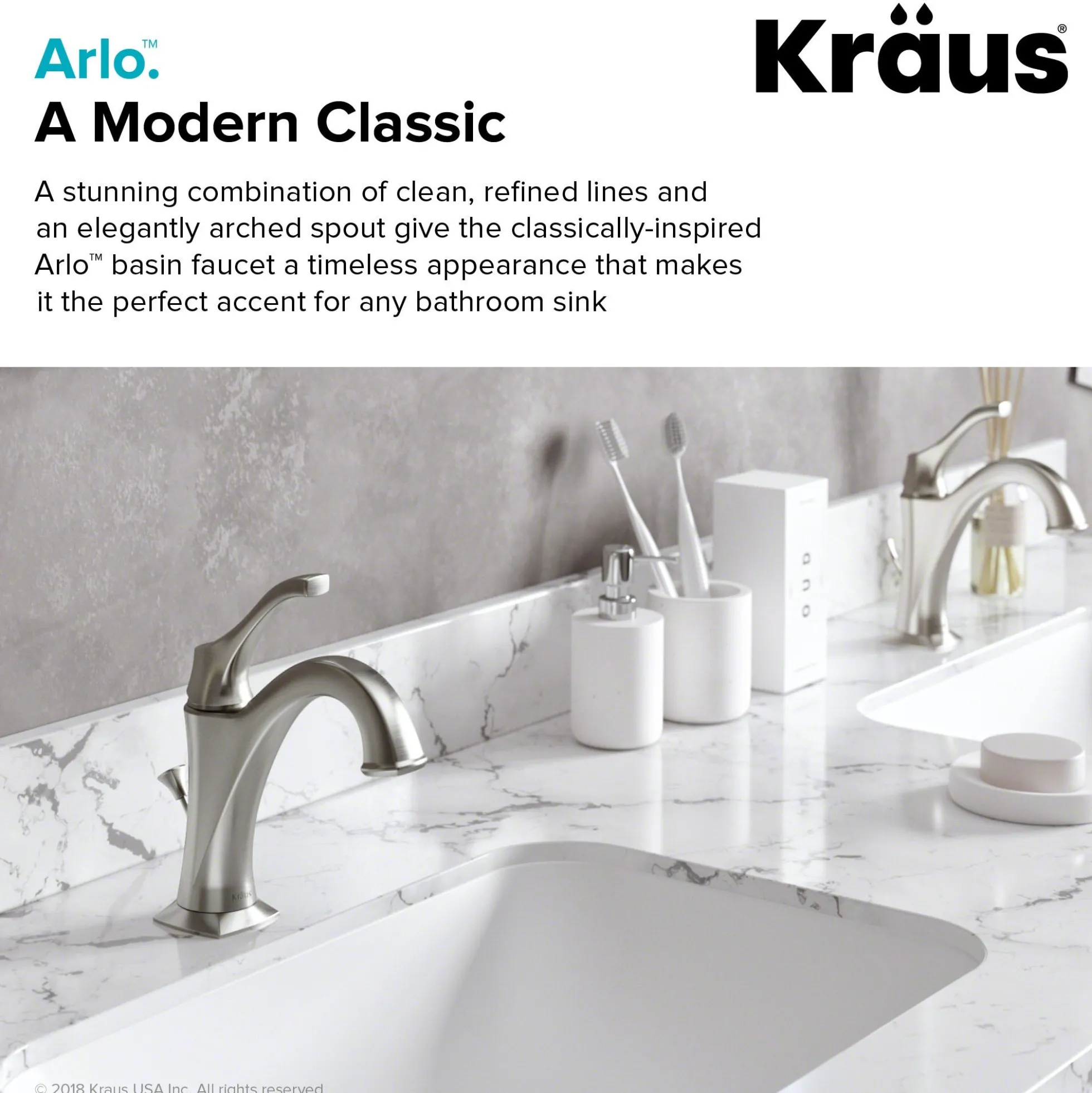 Single Handle Basin Bathroom Faucet with Lift Rod Drain and Deck Plate in Spot Free Stainless Steel (2-Pack)