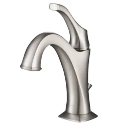 Single Handle Basin Bathroom Faucet with Lift Rod Drain and Deck Plate in Spot Free Stainless Steel (2-Pack)