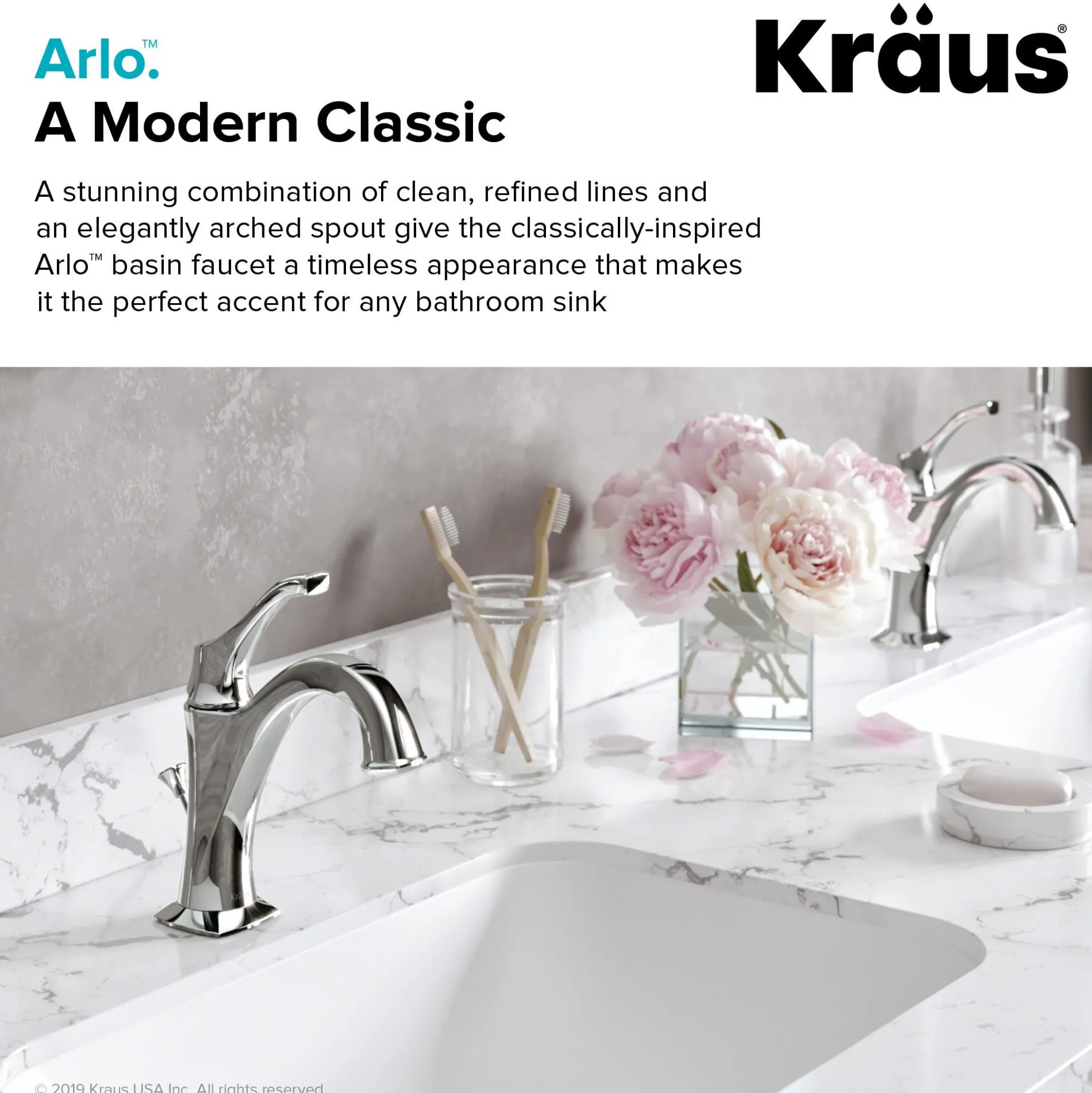 Single Handle Basin Bathroom Faucet with Lift Rod Drain and Deck Plate in Brushed Gold (2-Pack)