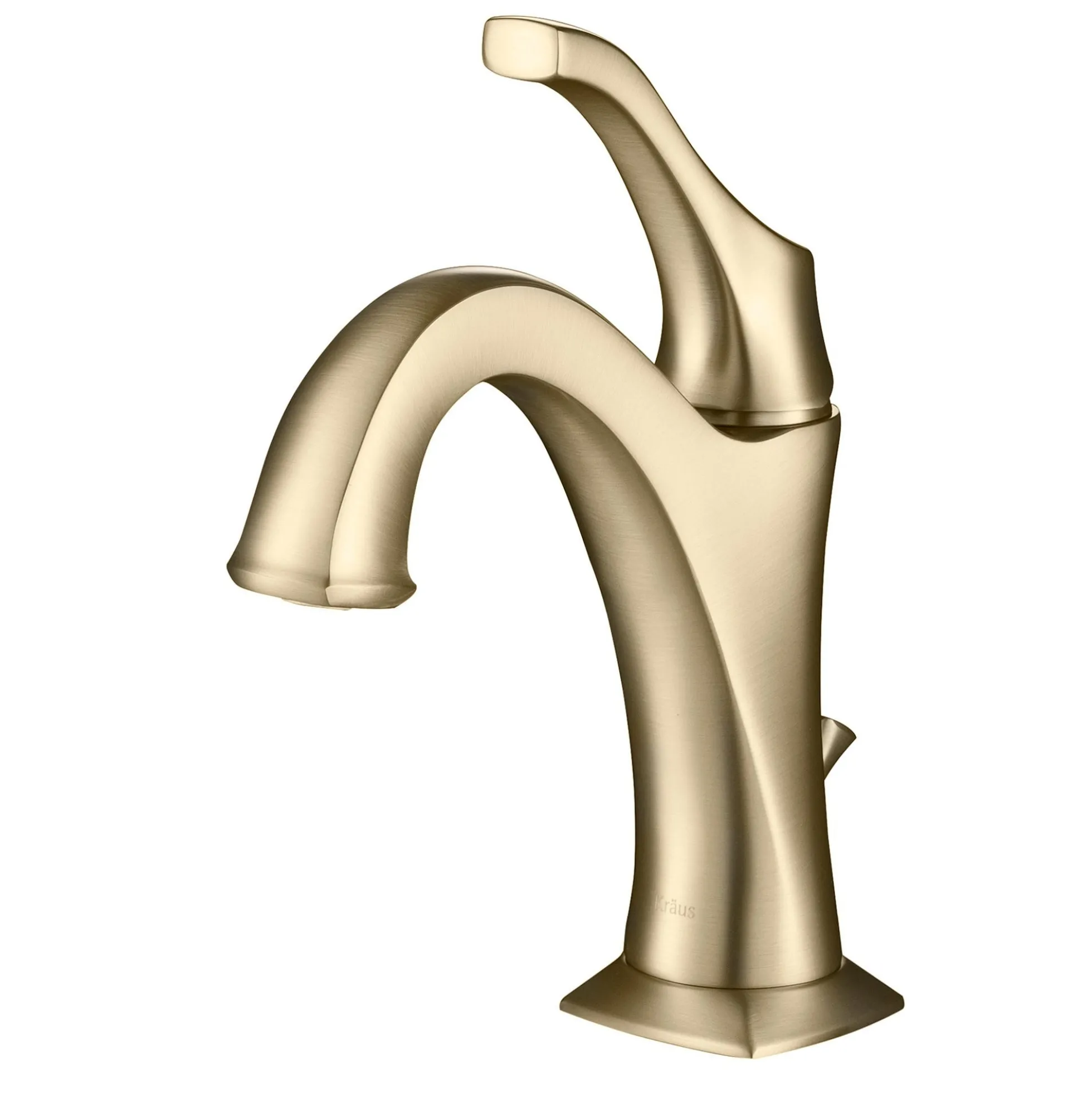 Single Handle Basin Bathroom Faucet with Lift Rod Drain and Deck Plate in Brushed Gold (2-Pack)