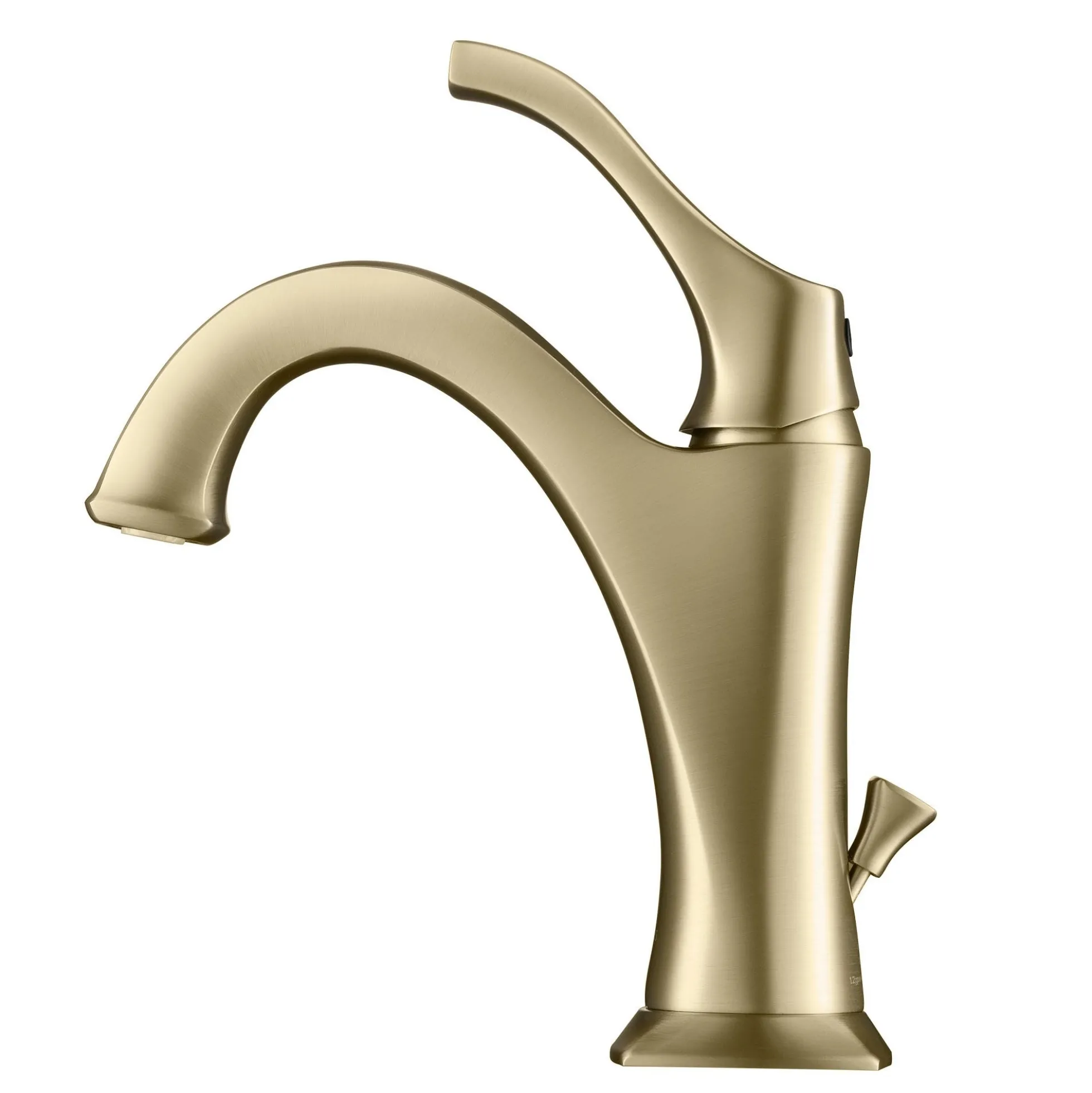 Single Handle Basin Bathroom Faucet with Lift Rod Drain and Deck Plate in Brushed Gold (2-Pack)