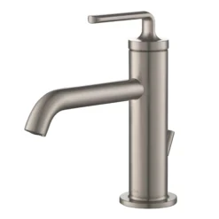 Single Handle Basin Bathroom Faucet with Lift Rod Drain in Spot Free Stainless Steel
