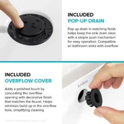 Single Handle Bathroom Faucet in Matte Black with Pop Up Drain and Supply Lines