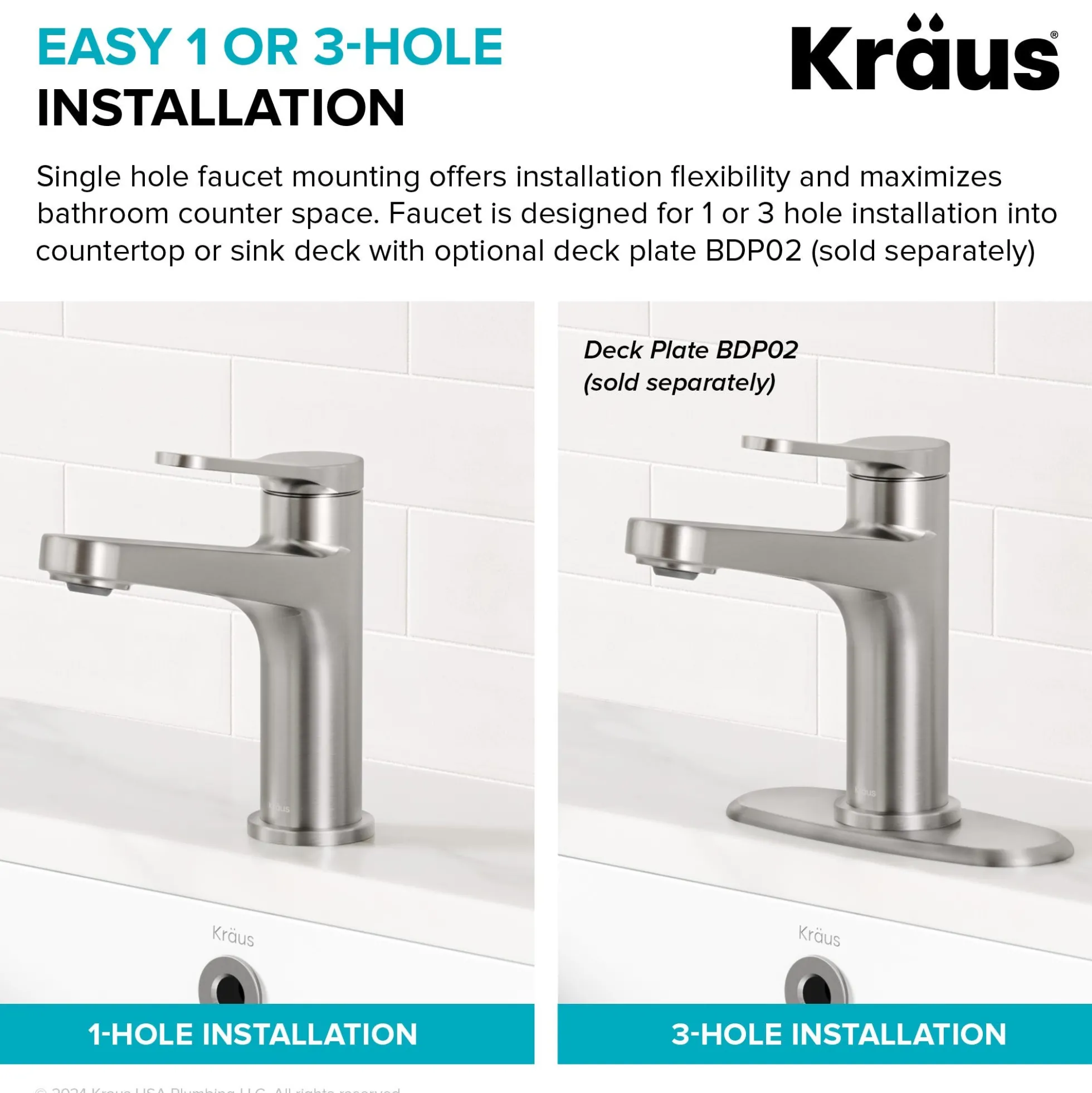 Single Handle Bathroom Faucet in Matte Black with Pop Up Drain and Supply Lines