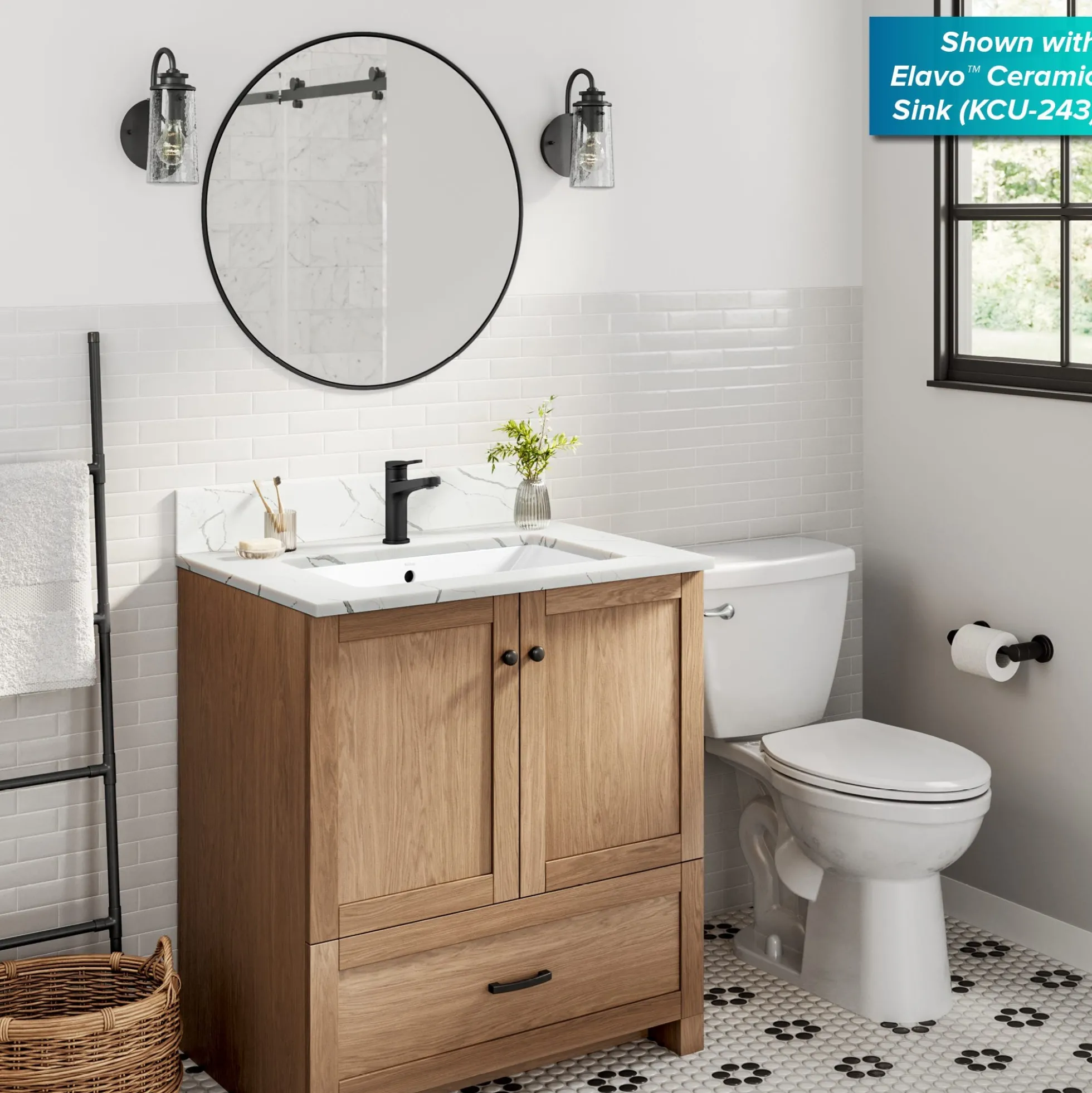 Single Handle Bathroom Faucet in Matte Black with Pop Up Drain and Supply Lines