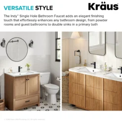 Single Handle Bathroom Faucet in Chrome with Pop Up Drain and Supply Lines