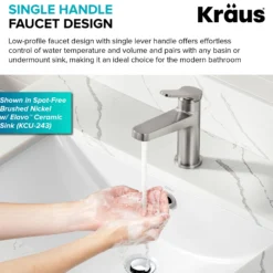 Single Handle Bathroom Faucet in Chrome with Pop Up Drain and Supply Lines