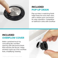 Single Handle Bathroom Faucet in Spot-Free Brushed Nickel / Matte Black with Pop Up Drain and Supply Lines