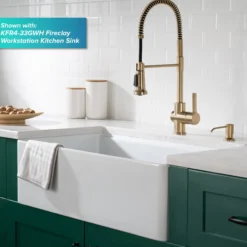 Single Handle Commercial Style Kitchen Faucet in Spot Free Antique Champagne Bronze