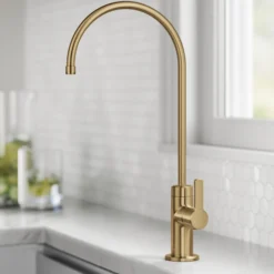 Single Handle Drinking Water Filter Faucet for Reverse Osmosis or Water Filtration System in Brushed Brass