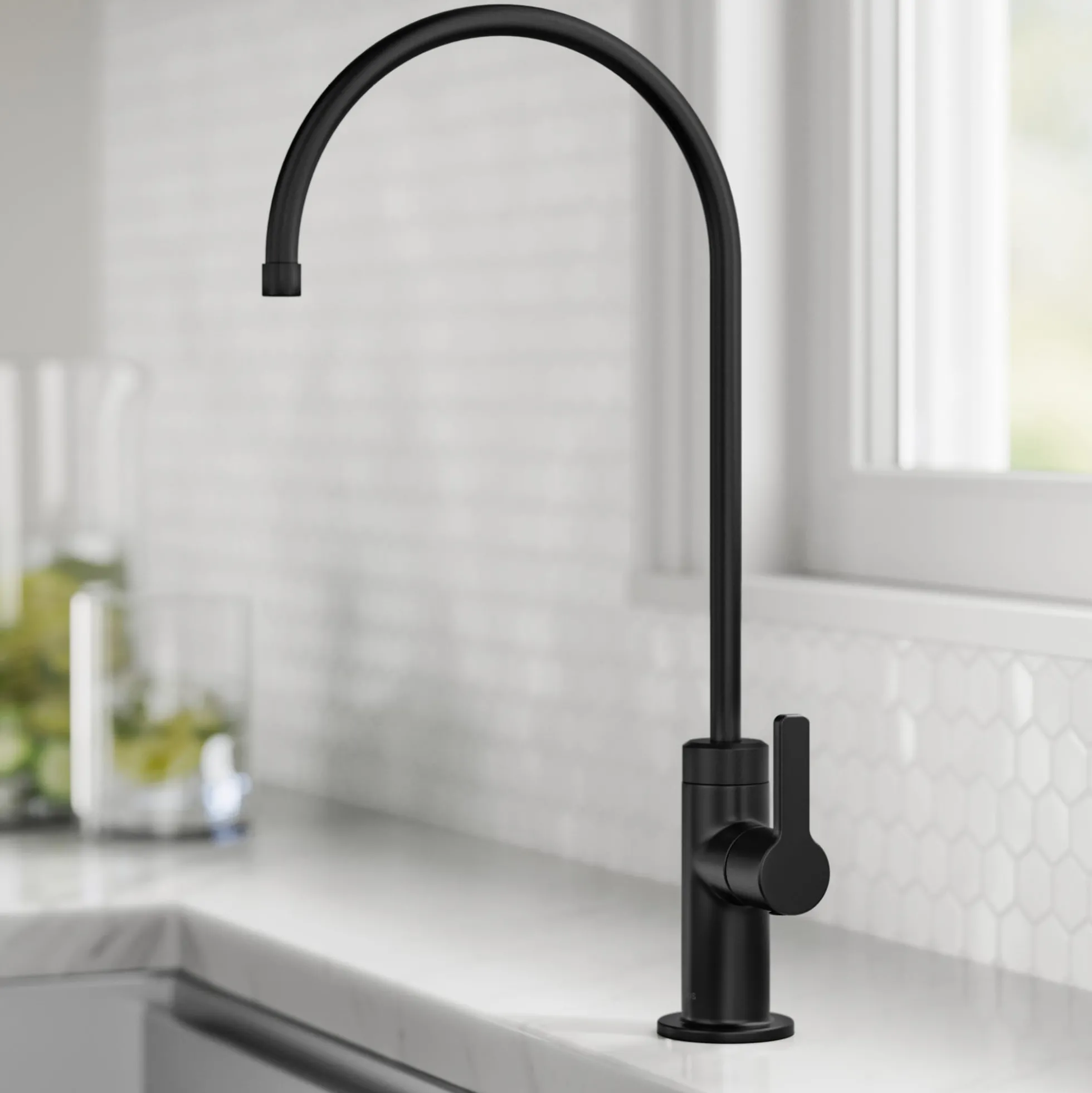 Single Handle Drinking Water Filter Faucet for Reverse Osmosis or Water Filtration System in Matte Black