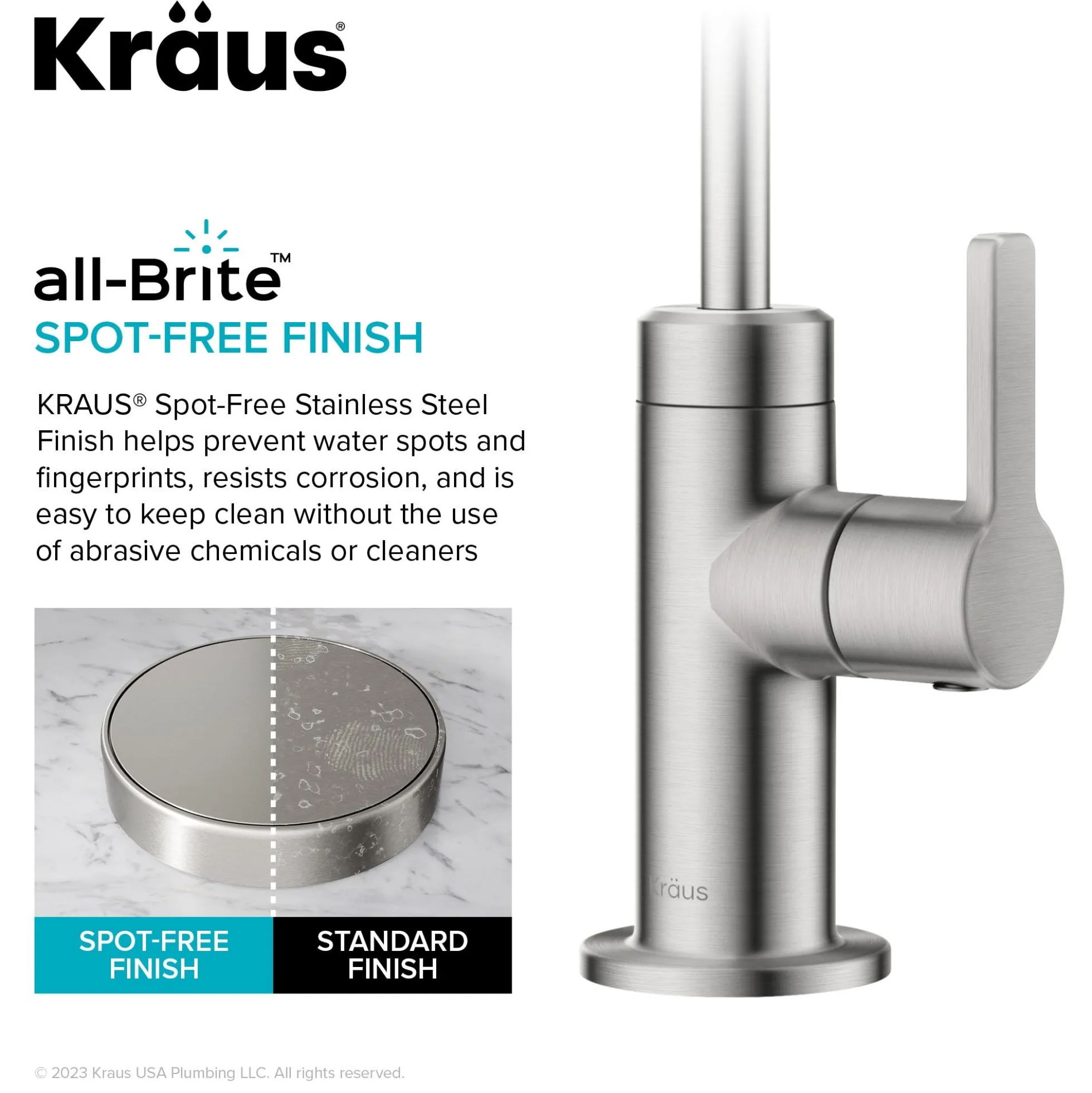 Single Handle Drinking Water Filter Faucet for Reverse Osmosis or Water Filtration System in Spot-Free Stainless Steel