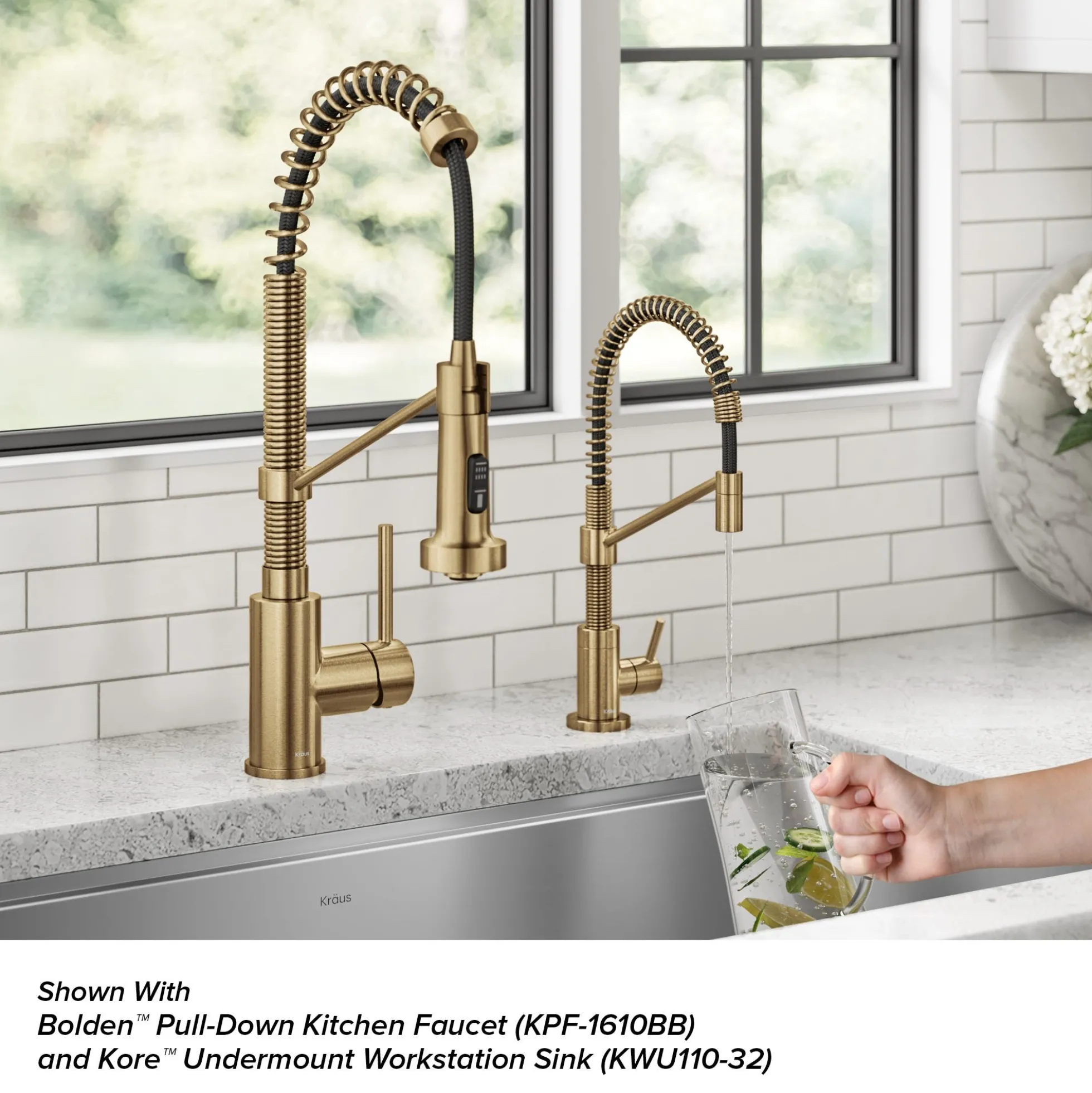 Single Handle Drinking Water Filter Faucet for Reverse Osmosis or Water Filtration System in Brushed Brass