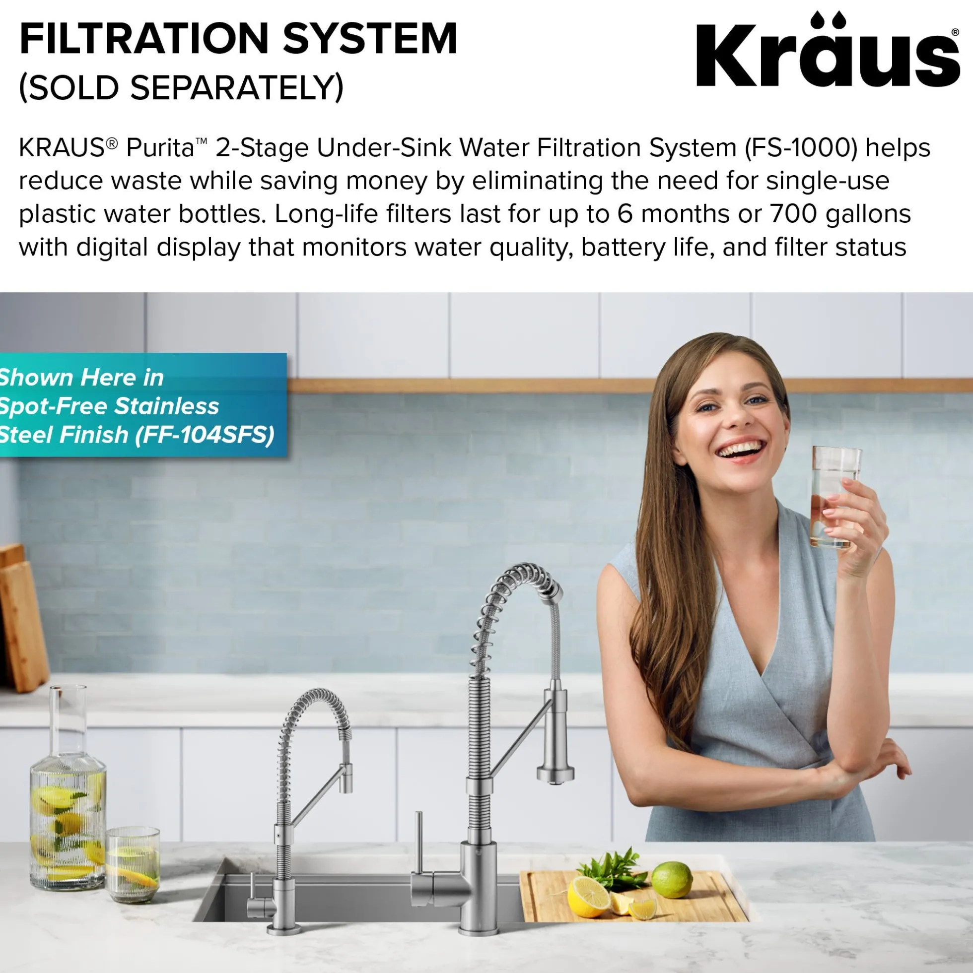 Single Handle Drinking Water Filter Faucet for Reverse Osmosis or Water Filtration System in Brushed Brass