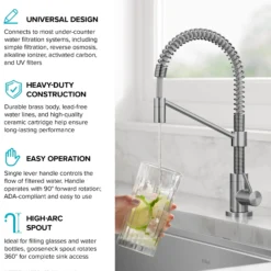 Single Handle Drinking Water Filter Faucet for Reverse Osmosis or Water Filtration System in Spot-Free Stainless Steel