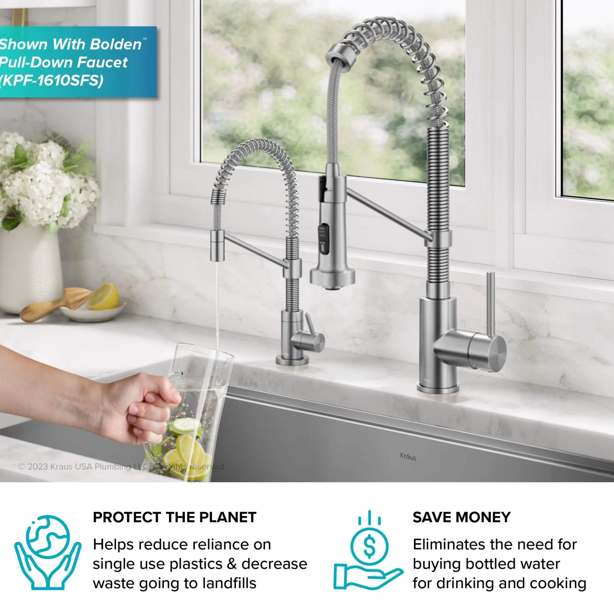 Single Handle Drinking Water Filter Faucet for Reverse Osmosis or Water Filtration System in Spot-Free Stainless Steel