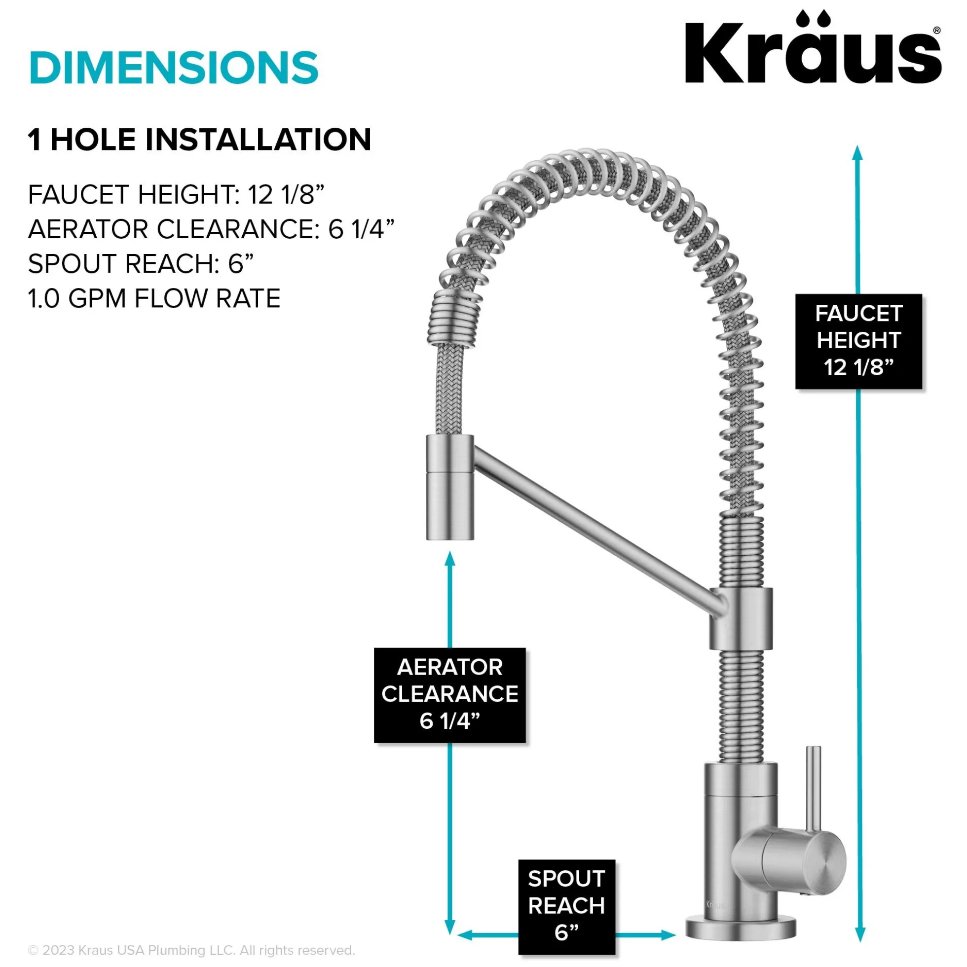 Single Handle Drinking Water Filter Faucet for Reverse Osmosis or Water Filtration System in Spot-Free Stainless Steel