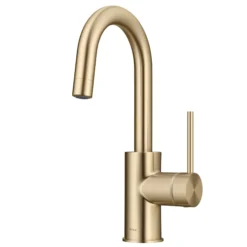 Single Handle Kitchen Bar Faucet with QuickDock Top Mount Installation Assembly in Spot Free Antique Champagne Bronze