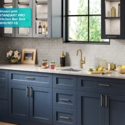 Single Handle Kitchen Bar Faucet in Brushed Brass