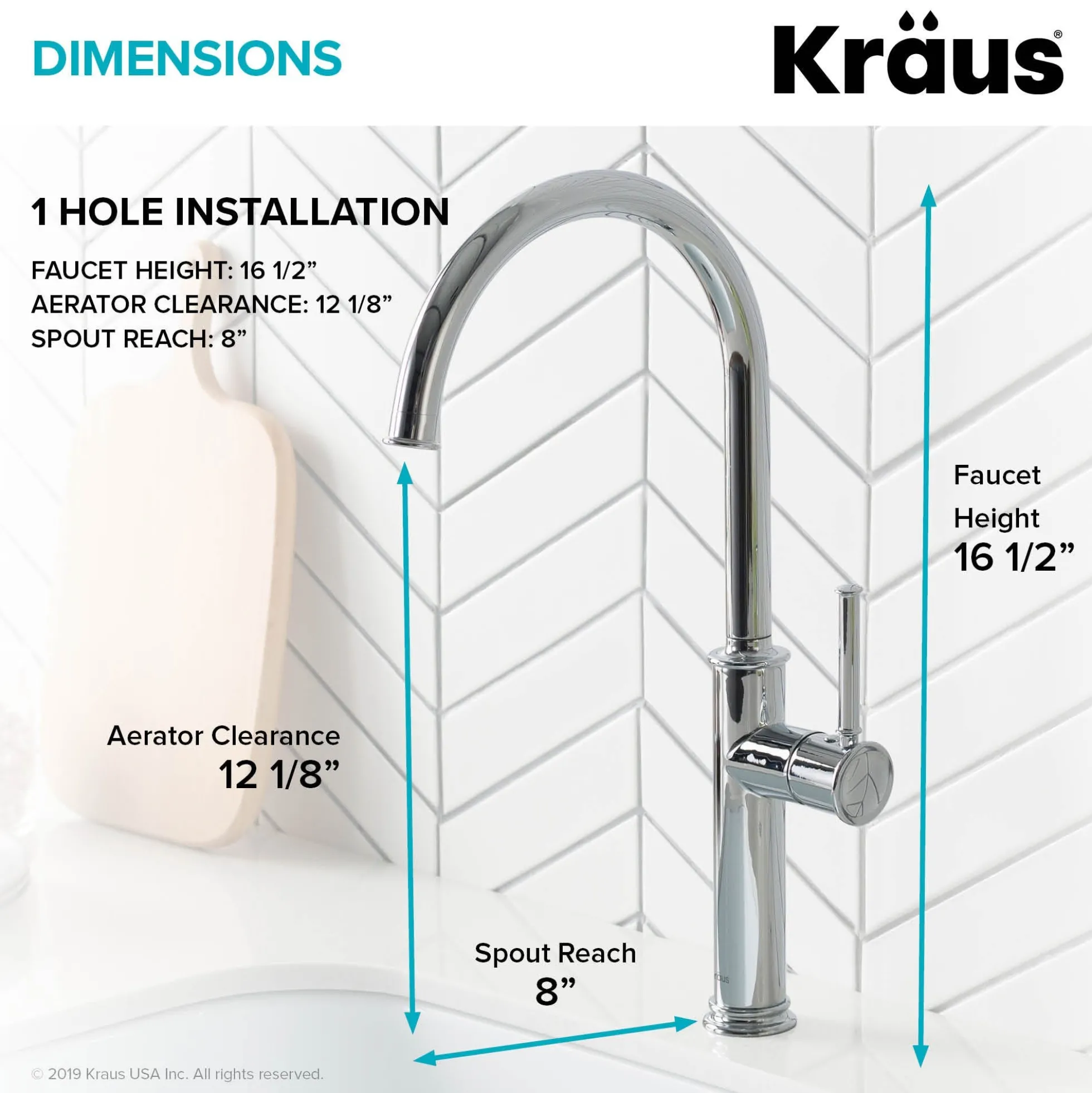 Single Handle Kitchen Bar Faucet in Chrome