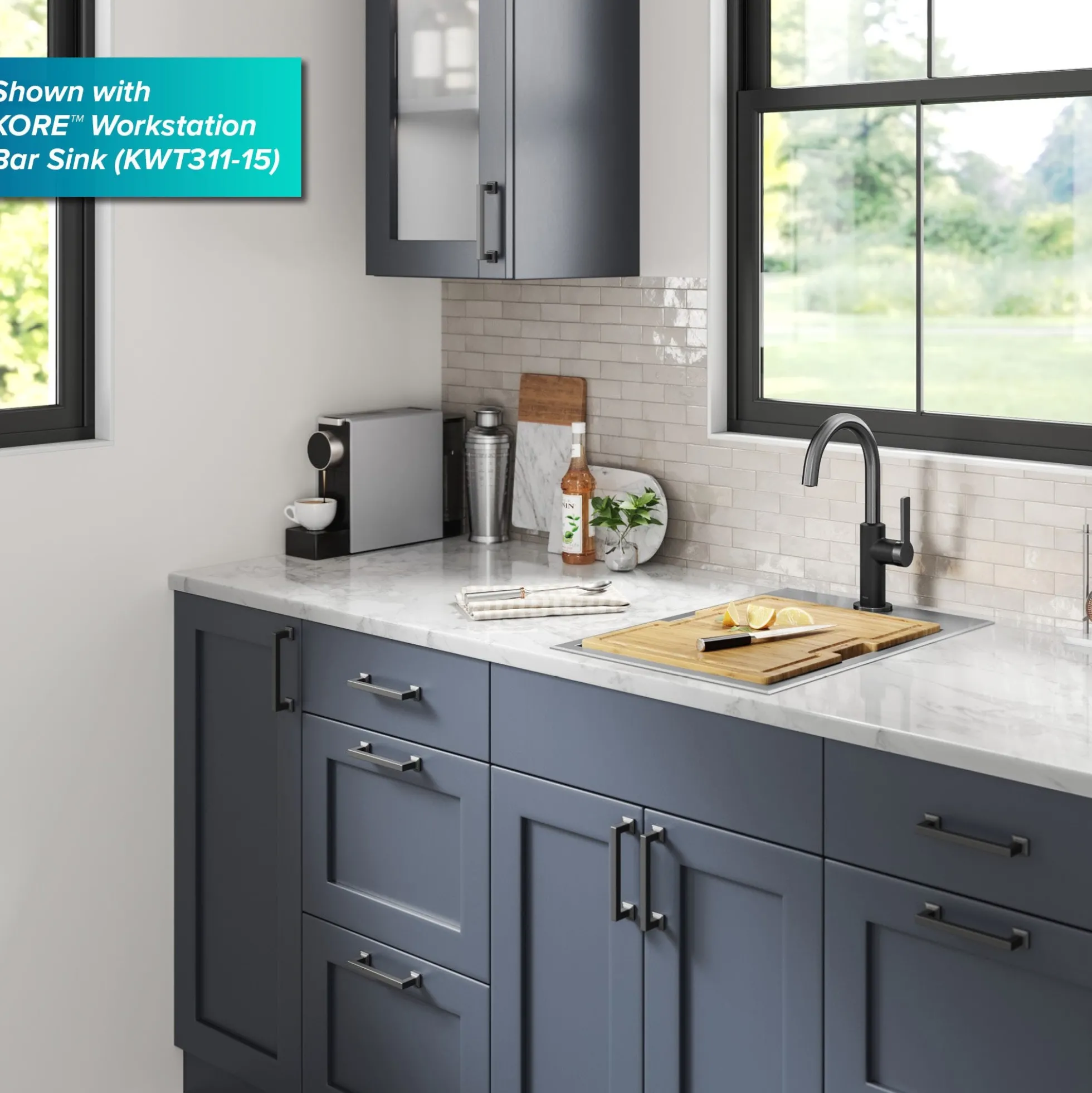 Single Handle Kitchen Bar Faucet in Matte Black / Spot Free Black Stainless Steel