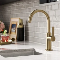 Single Handle Kitchen Bar Faucet in Spot Free Antique Champagne Bronze