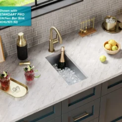 Single Handle Kitchen Bar Faucet in Spot Free Antique Champagne Bronze
