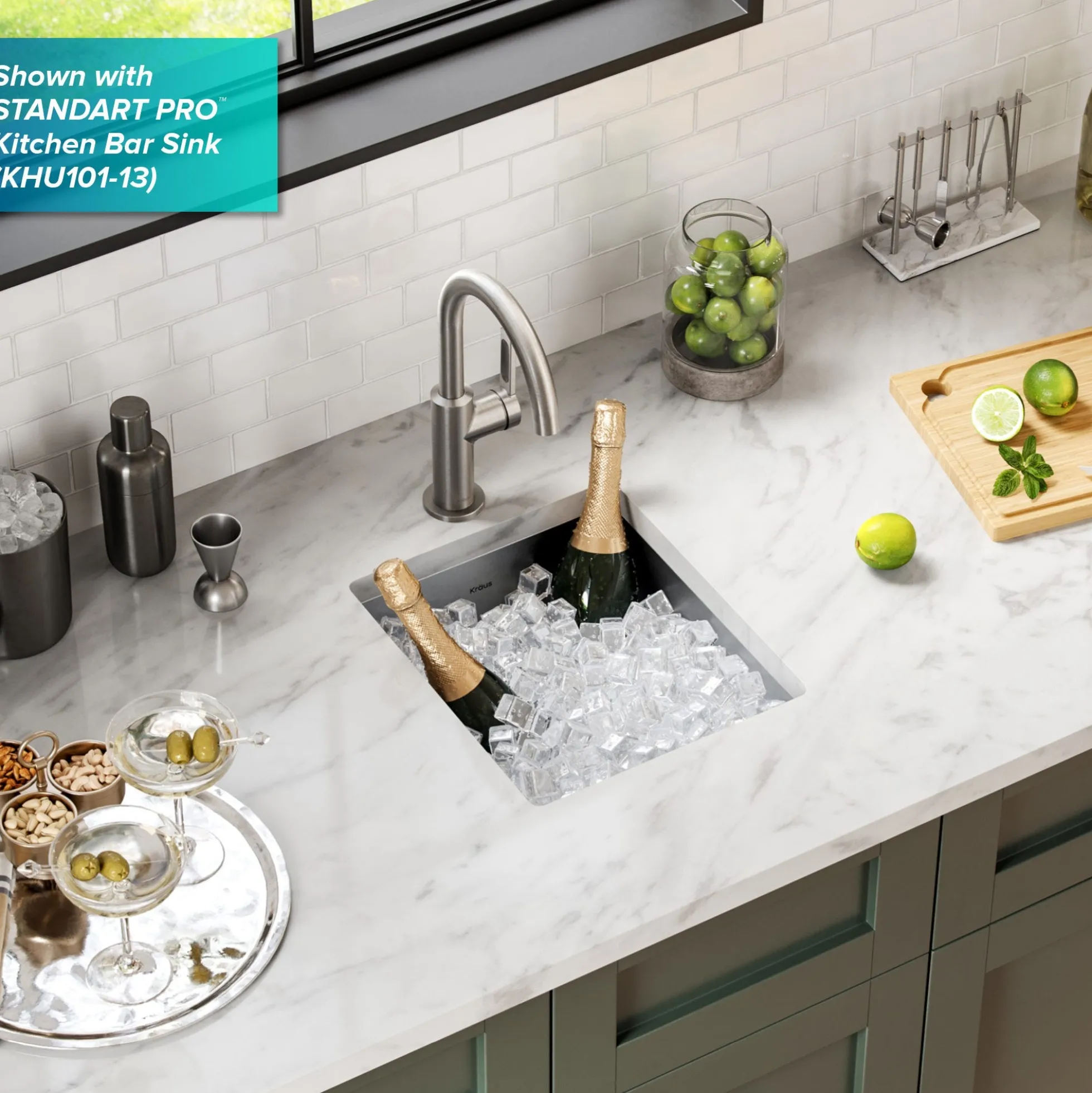 Single Handle Kitchen Bar Faucet in Spot Free Stainless Steel