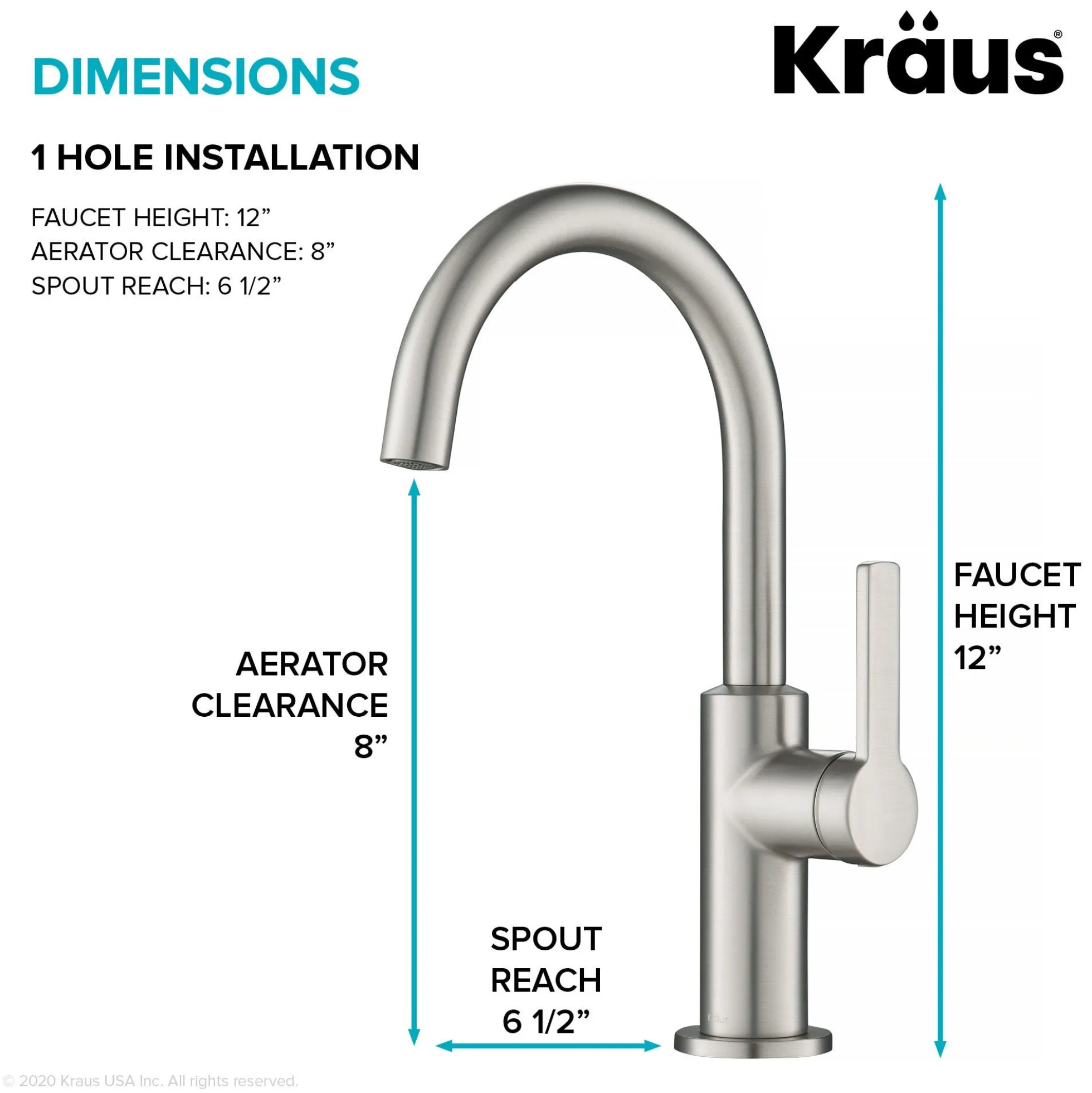 Single Handle Kitchen Bar Faucet in Spot Free Stainless Steel