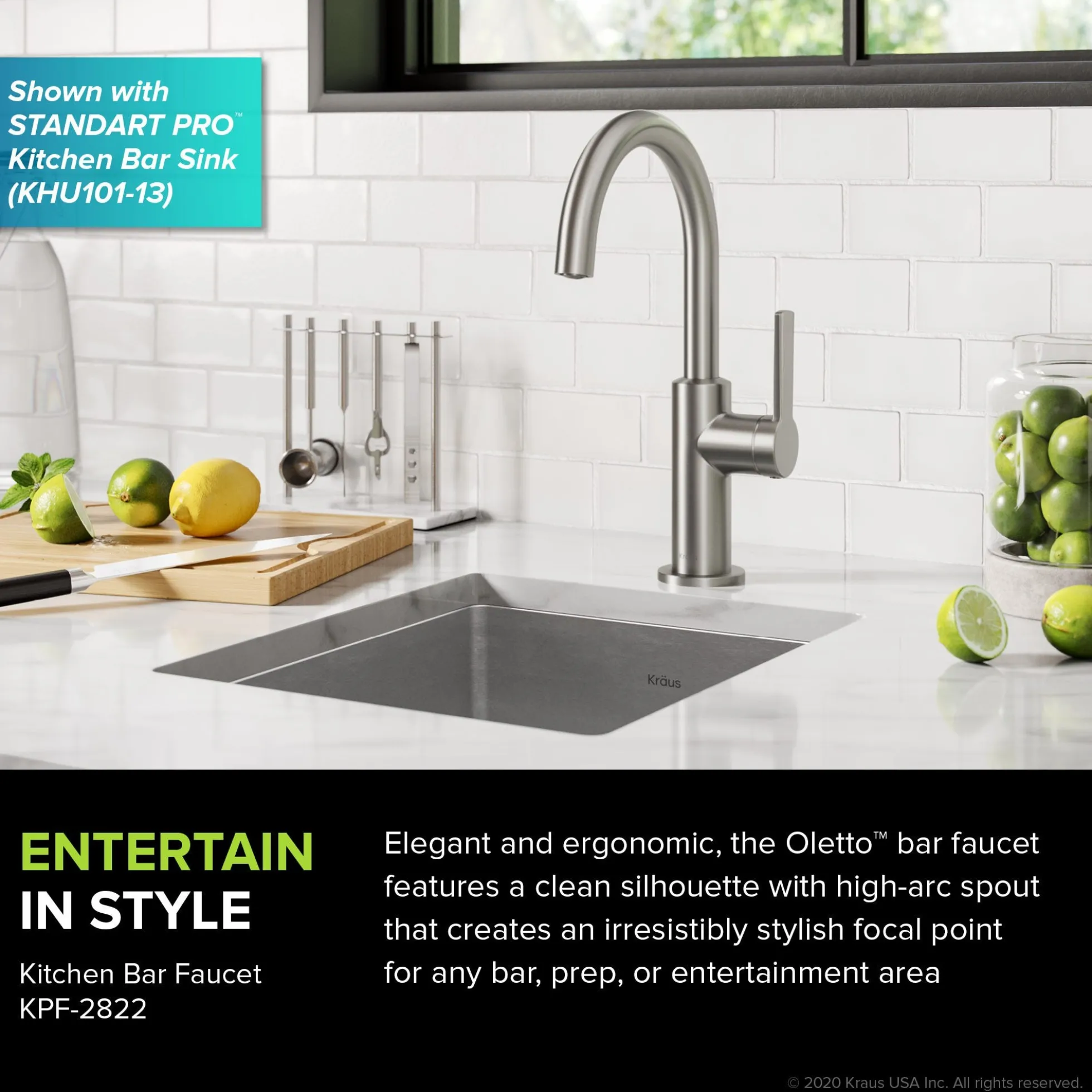 Single Handle Kitchen Bar Faucet in Spot Free Stainless Steel
