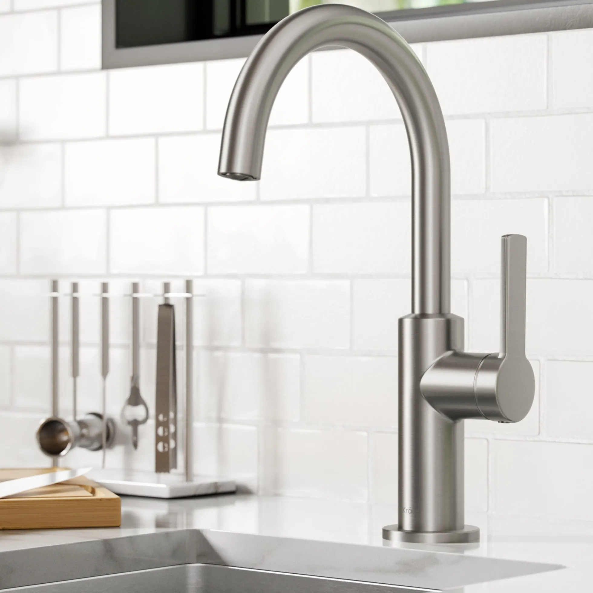 Single Handle Kitchen Bar Faucet in Spot Free Stainless Steel