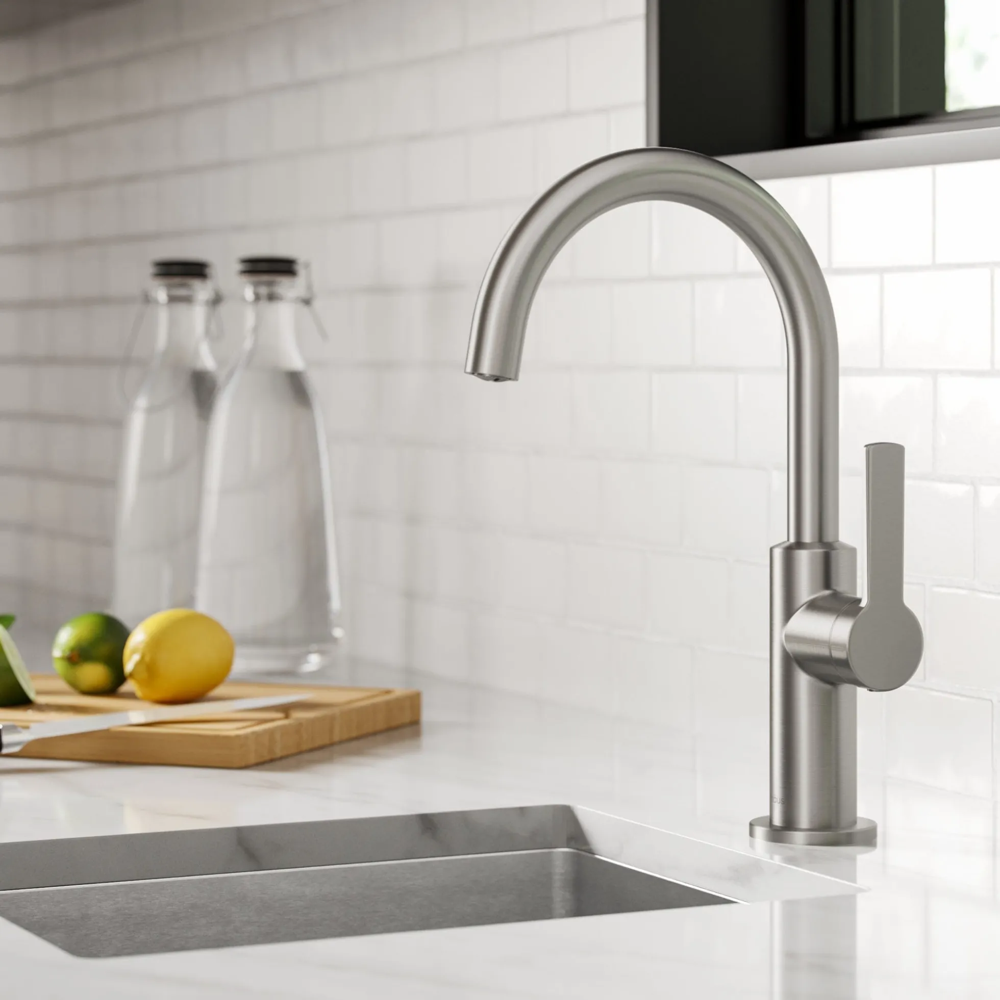 Single Handle Kitchen Bar Faucet in Spot Free Stainless Steel