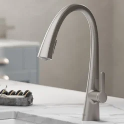Single Handle Pull-Down Kitchen Faucet in Spot Free Stainless Steel
