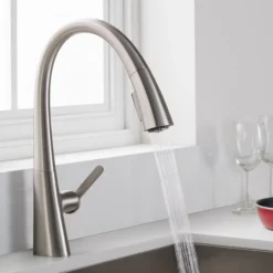 Single Handle Pull-Down Kitchen Faucet in Spot Free Stainless Steel