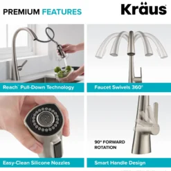 Single Handle Pull-Down Kitchen Faucet in Spot Free Stainless Steel