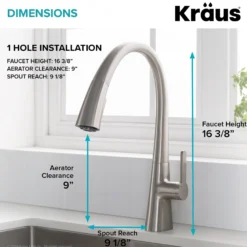 Single Handle Pull-Down Kitchen Faucet in Spot Free Stainless Steel
